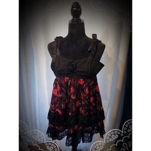 Beauty & Beast Rose babydoll top size medium